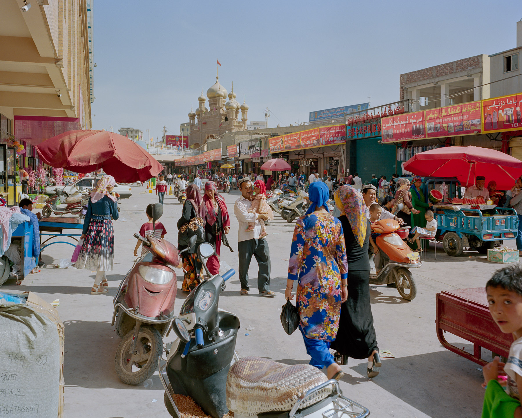  May 2016. Xinjiang province, China. The bazaar of Hotan. 