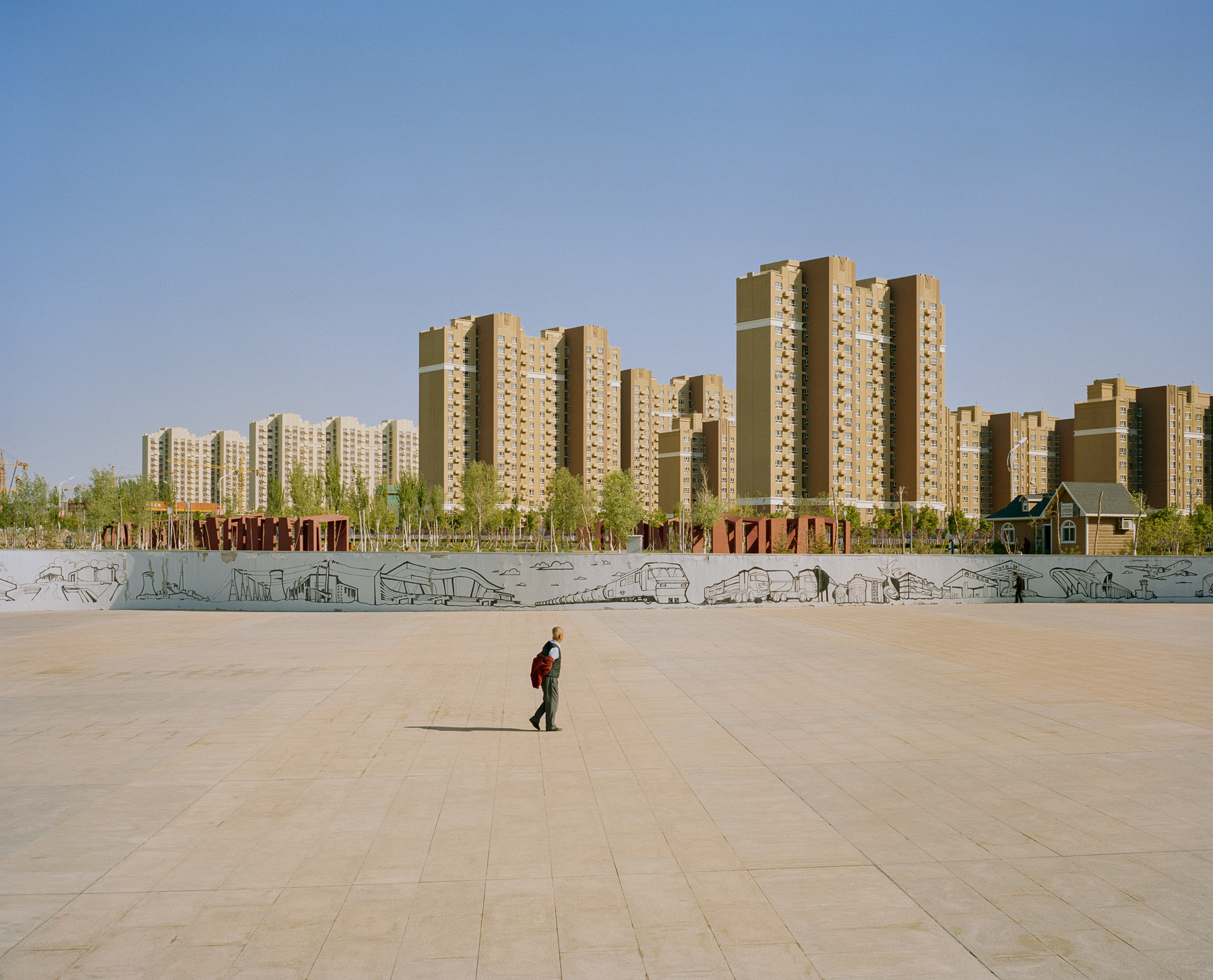  May 2017. Xinjiang province, China. Downtown area in the city of Karamai in northern Xinjiang province. This modern city has developped over the last three decades thanks to oil fields but has very low density of inhabitants.  