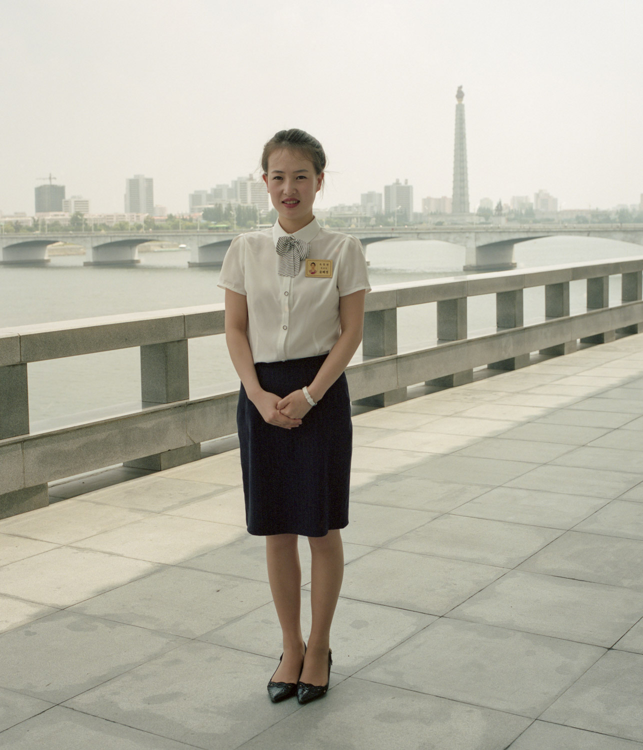  A waitress in downtown Pyongyang. 