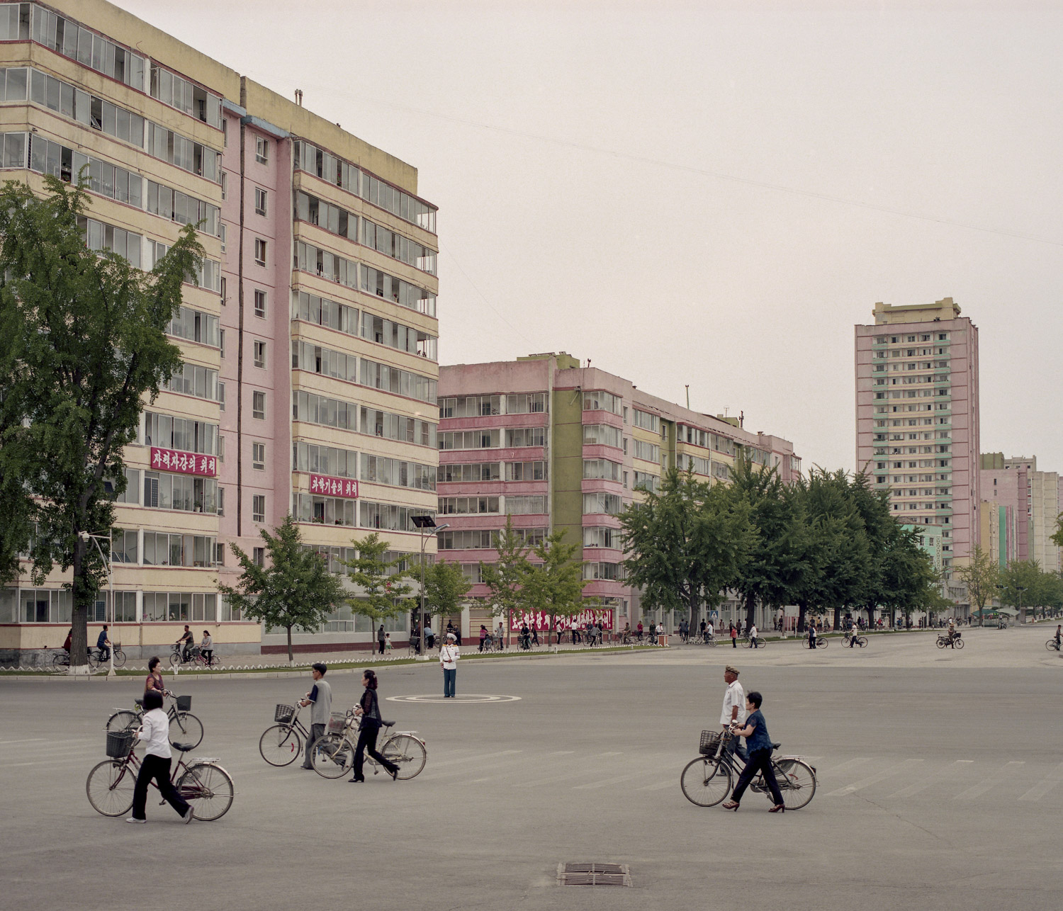  Bicycles rush hour in downtown Kaesong. 
