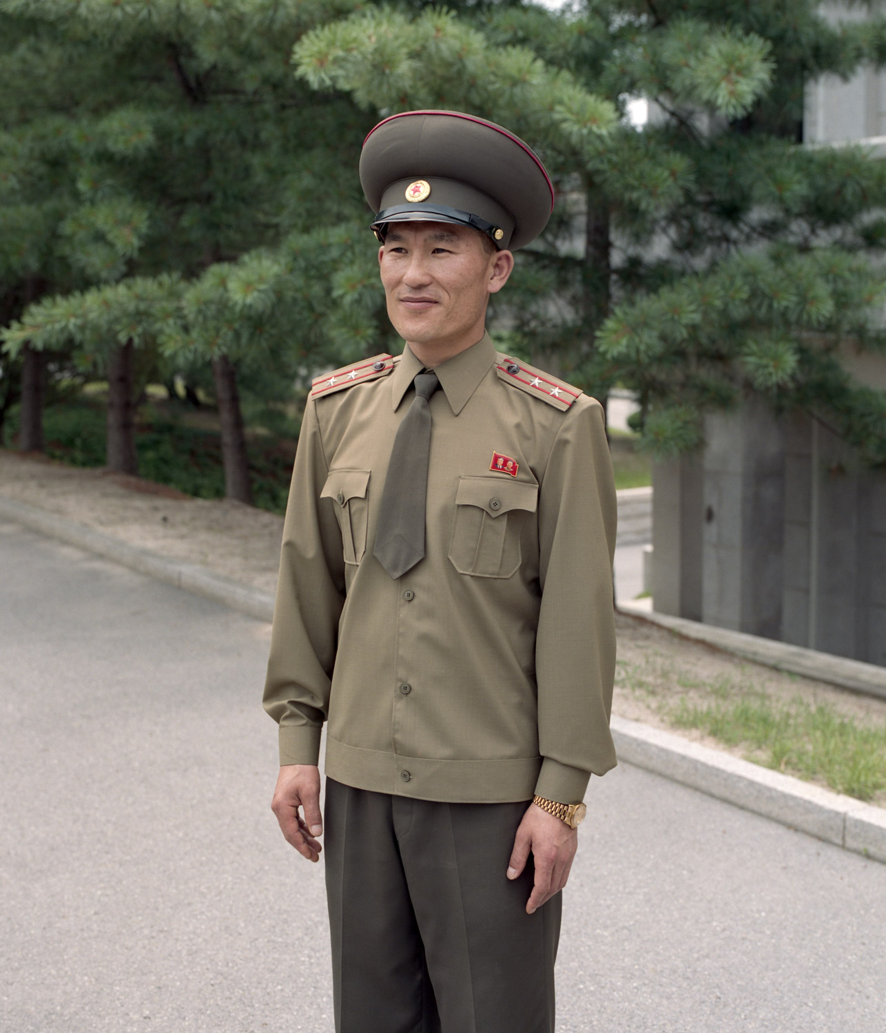  A North Korean officer in the DMZ. 