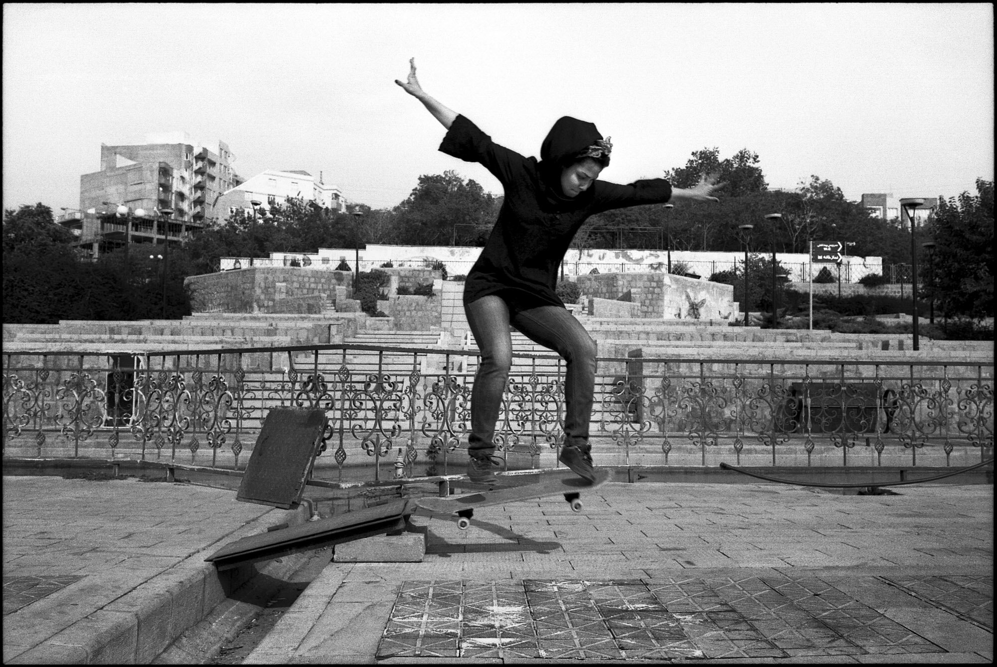  Neda the only skater girl in Tabriz practices in a park. Tabriz, Iran, October 20, 2015. 