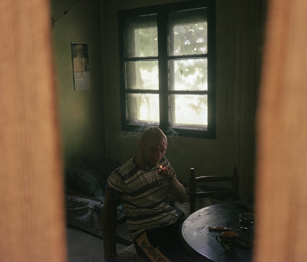  MINES IN JAMA. Portrait of Milos Savic. We visit Savić at his home in a more poor neighborhood of Bor, approx. 5-10 minutes from the city centre of Bor. He lives in a small house with a lot of rubbish and apparent cracks in the walls of the house, w