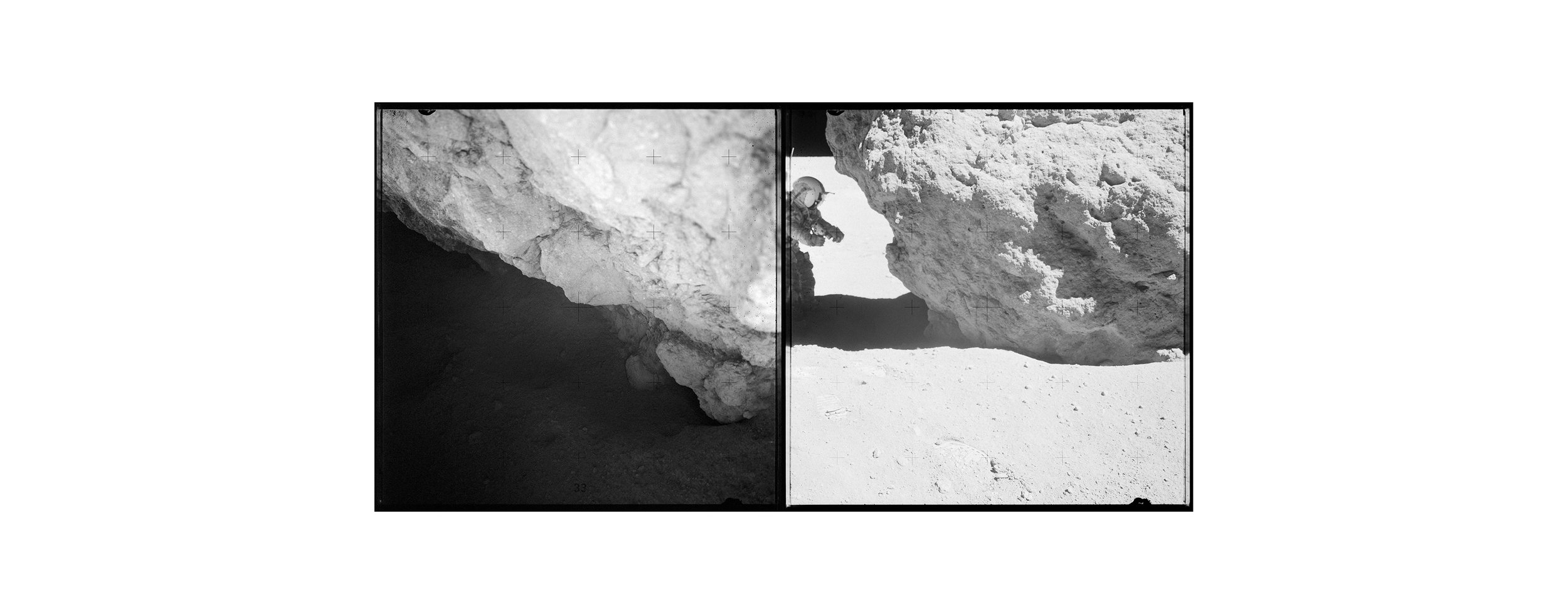  Descartes Mountains, taking soil samples protected from light (100x60)Apollo 16 Magazine 106/K - NASA photographs 1972 