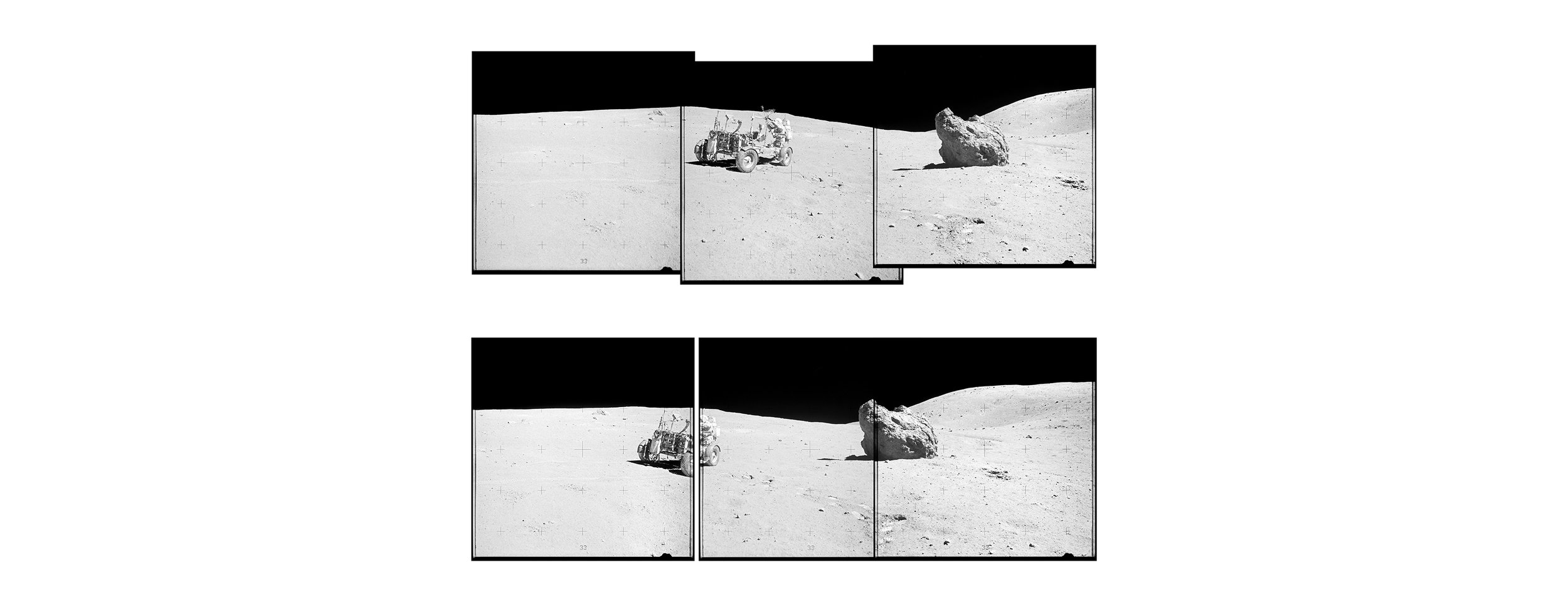  Descartes Mountains, LRV (Lunar Roving Vehicle) (130x60)Apollo 16 Magazine 107/C - NASA photographs 1972 