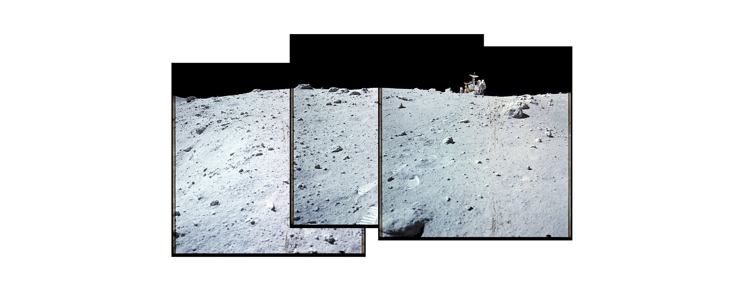  Descartes crater, LRV (Lunar Roving Vehicle) (100x60)Apollo 16 Magazine 116/E - NASA photographs 1972 
