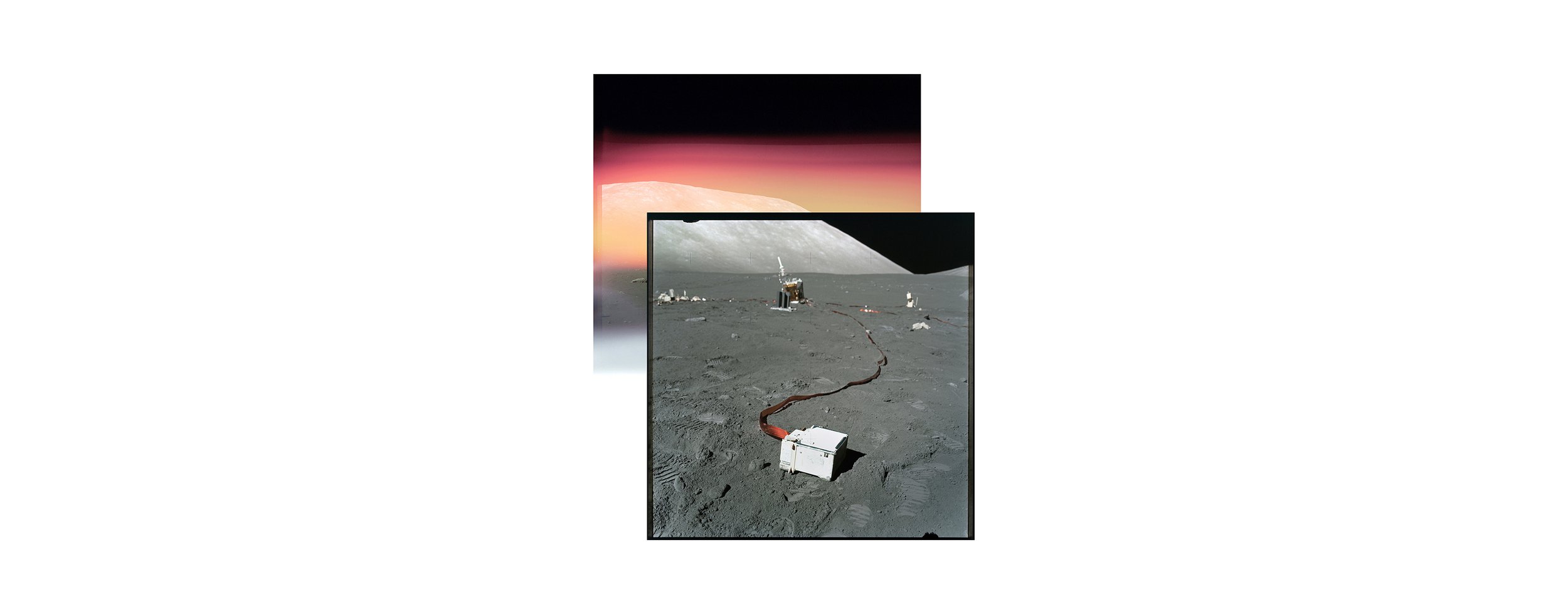  Taurus Mountains, LACE (Lunar Atmospheric Composition Experiment) (75x60)Apollo 17 Magazine 145/D & 134/B - NASA photographs 1972 
