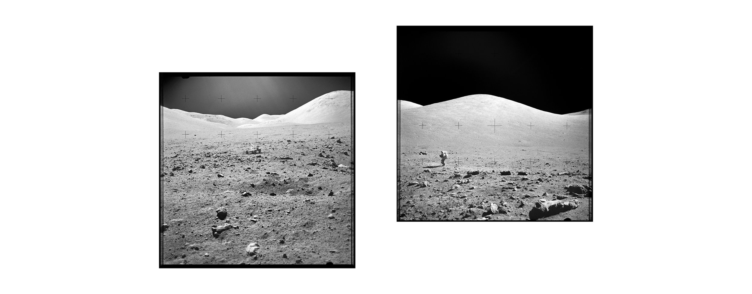  Taurus Mountains with LRV and astronaut (110x60)Apollo 17 Magazine 142/M - NASA photographs 1972 