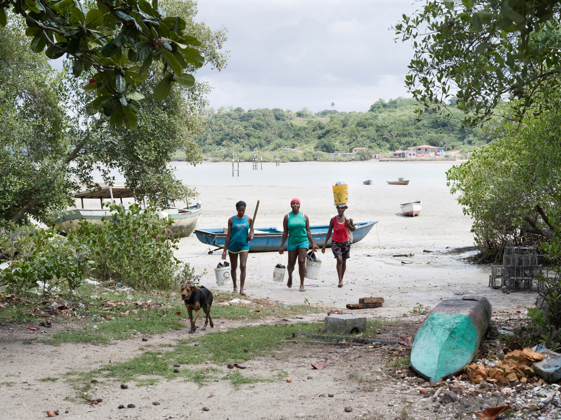  Ilha Da Maré, Bahia, 2021. Shellfish catchers coming back from the crab hunting in the mangrove fields surrounding the island. The Bahia’s researcher Neuza Miranda carried on a study that demonstrated the high contamination of Cadmium and Lead comin