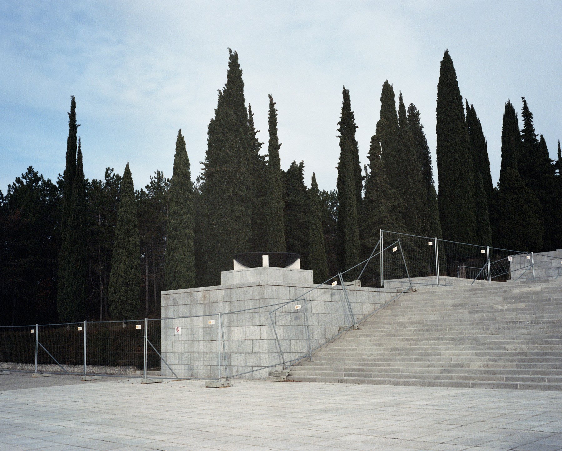  Italy, Redipuglia. 2019. A view of Redipuglia War Memorial, the largest war memorial in the World housing the remains of 100000 Italian soldiers died during the first World War. 