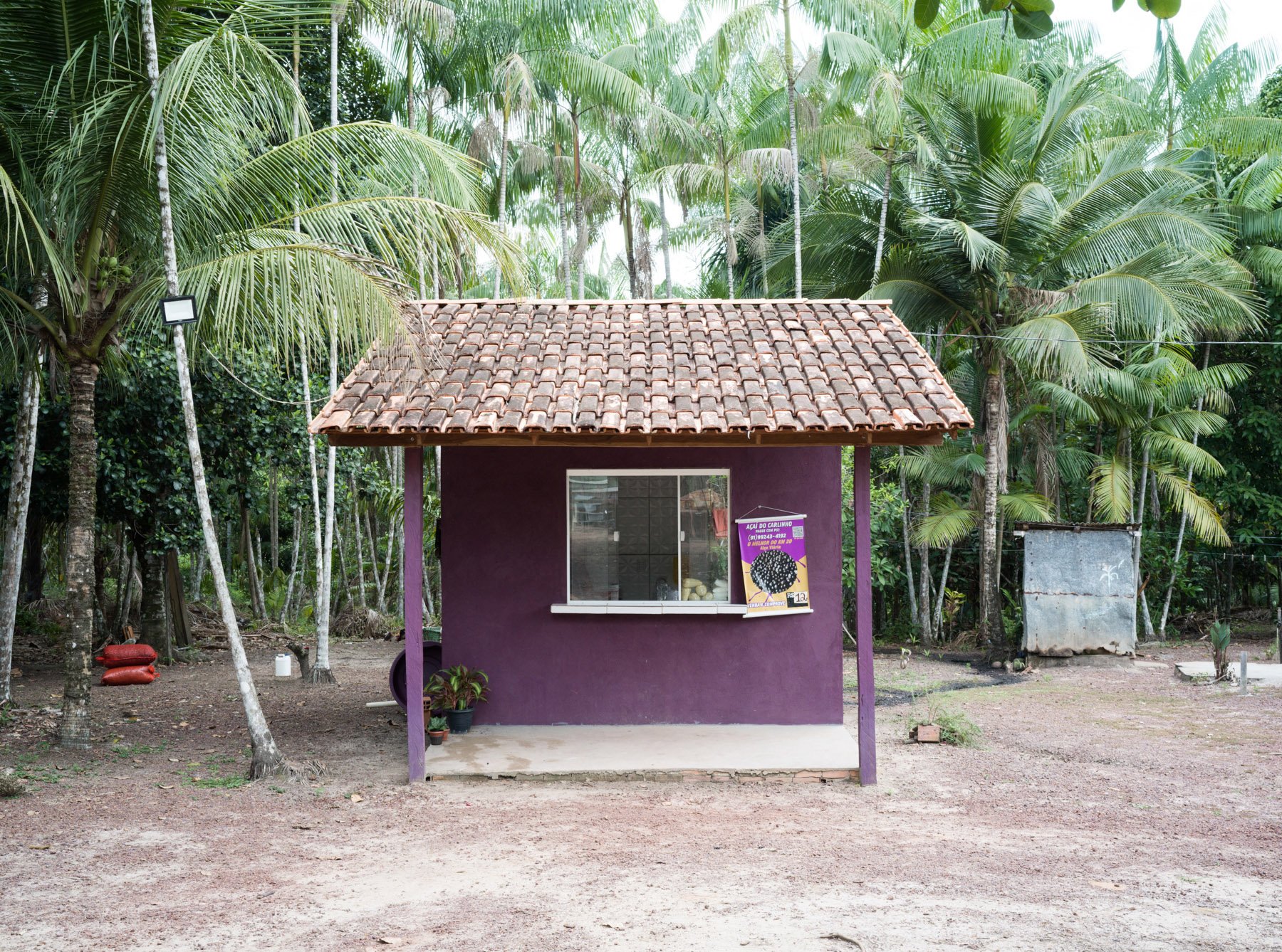  Boa Vista Da Acará, 2023. A view of a local açai shop. The local farmers have small açai cultivation that are their main income. The açai is sold and consumed locally. The honey production is a side income respect the main activities. The stingless 