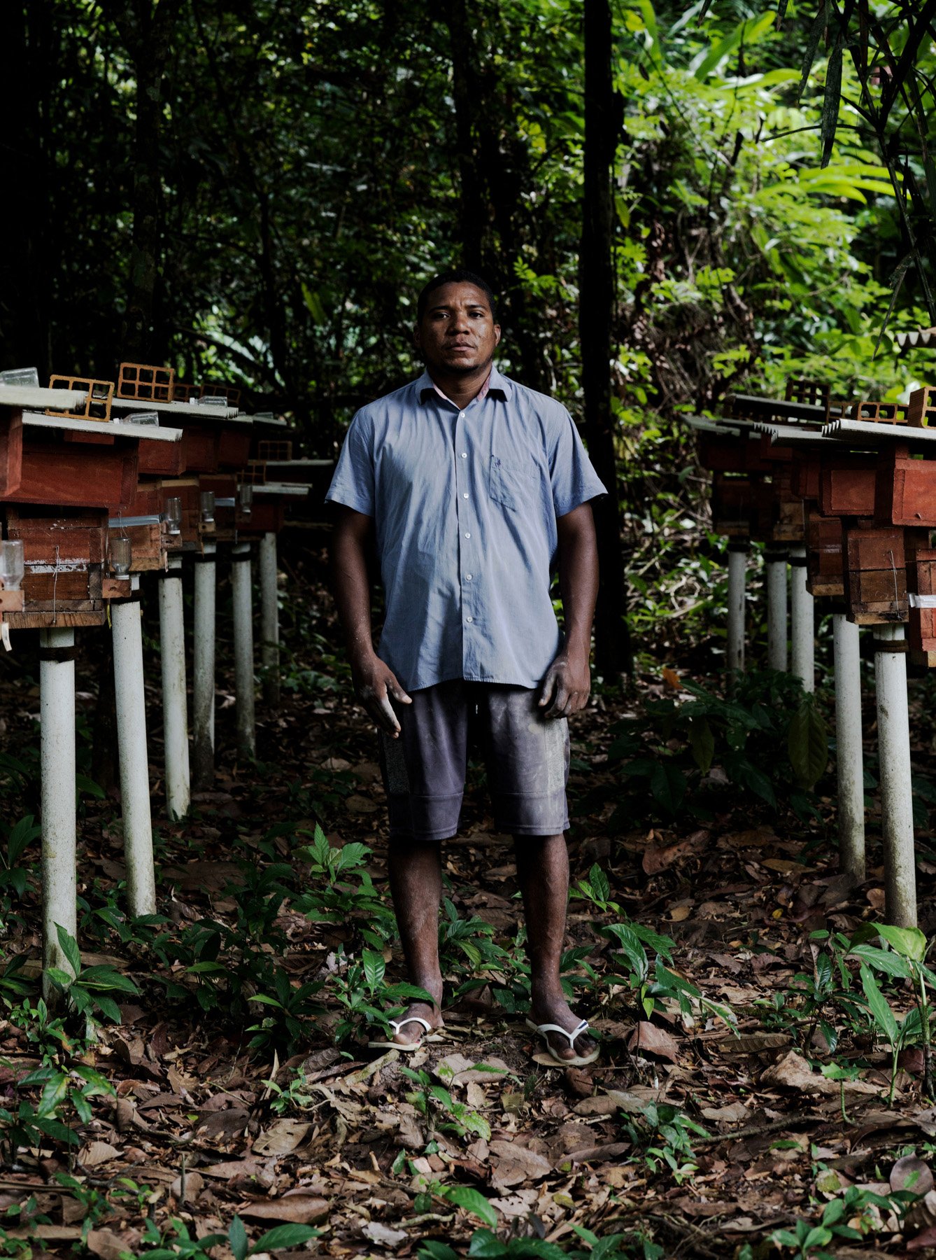  Boa Vista Da Acará, 2023. A portrait of a meliponiculturist of the community of Boa Vista do Acará. The members of the Community are small farmers with lower income, the honey production is a side income respect the main activities. The stingless be