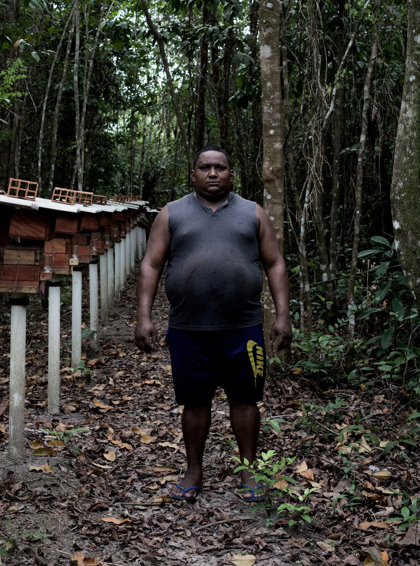  Boa Vista Da Acará, 2023. A portrait of a meliponiculturist of the community of Boa Vista do Acará. The members of the Community are small farmers with lower income, the honey production is a side income respect the main activities. The stingless be
