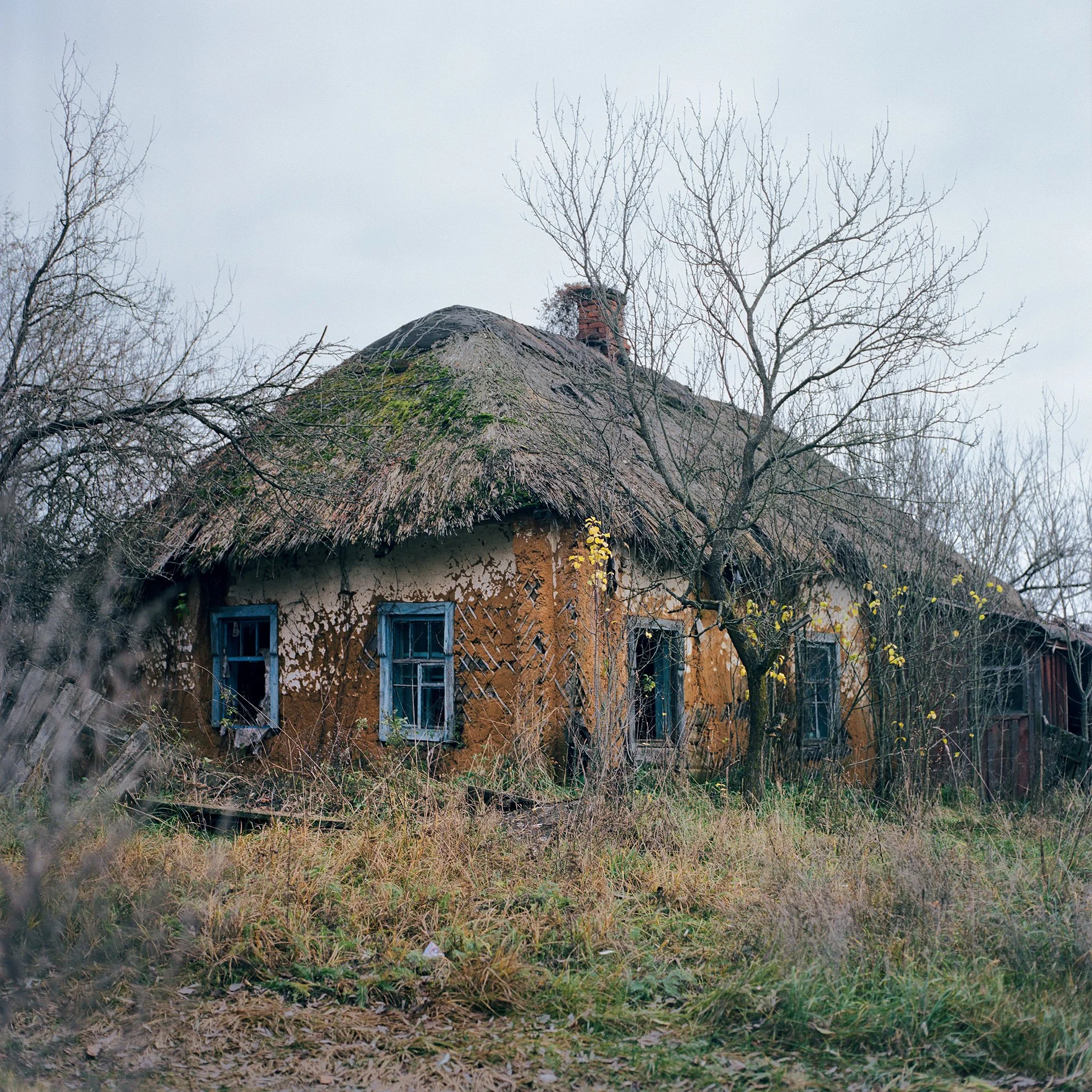  Abandoned house for 40 years in the contaminated village of Katichev in the Belarusian Chernobyl Exclusion Zone. (1986) 