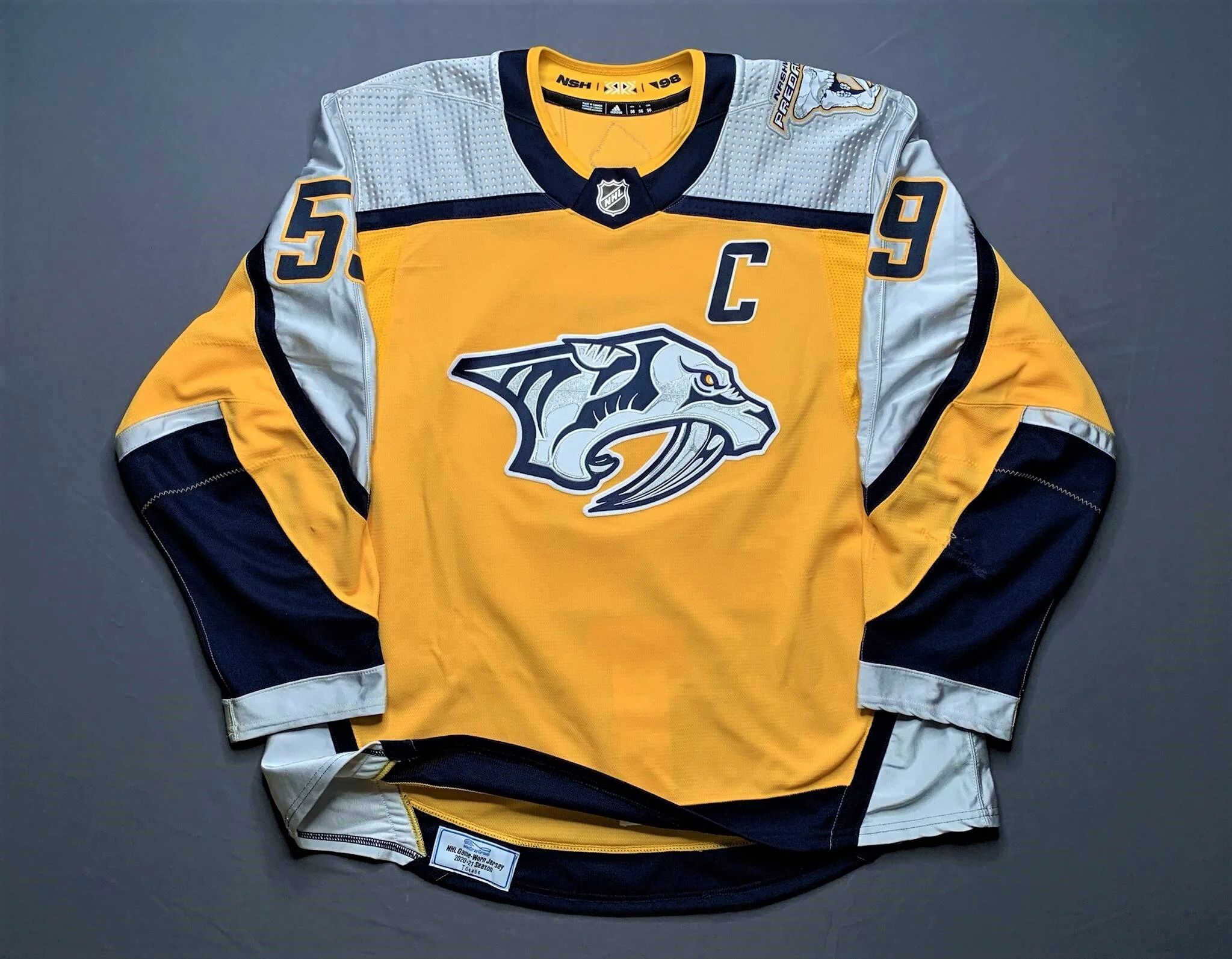 Roman Josi 2020-2021 Nashville Predators Reverse Retro Set 2 Game Worn ...