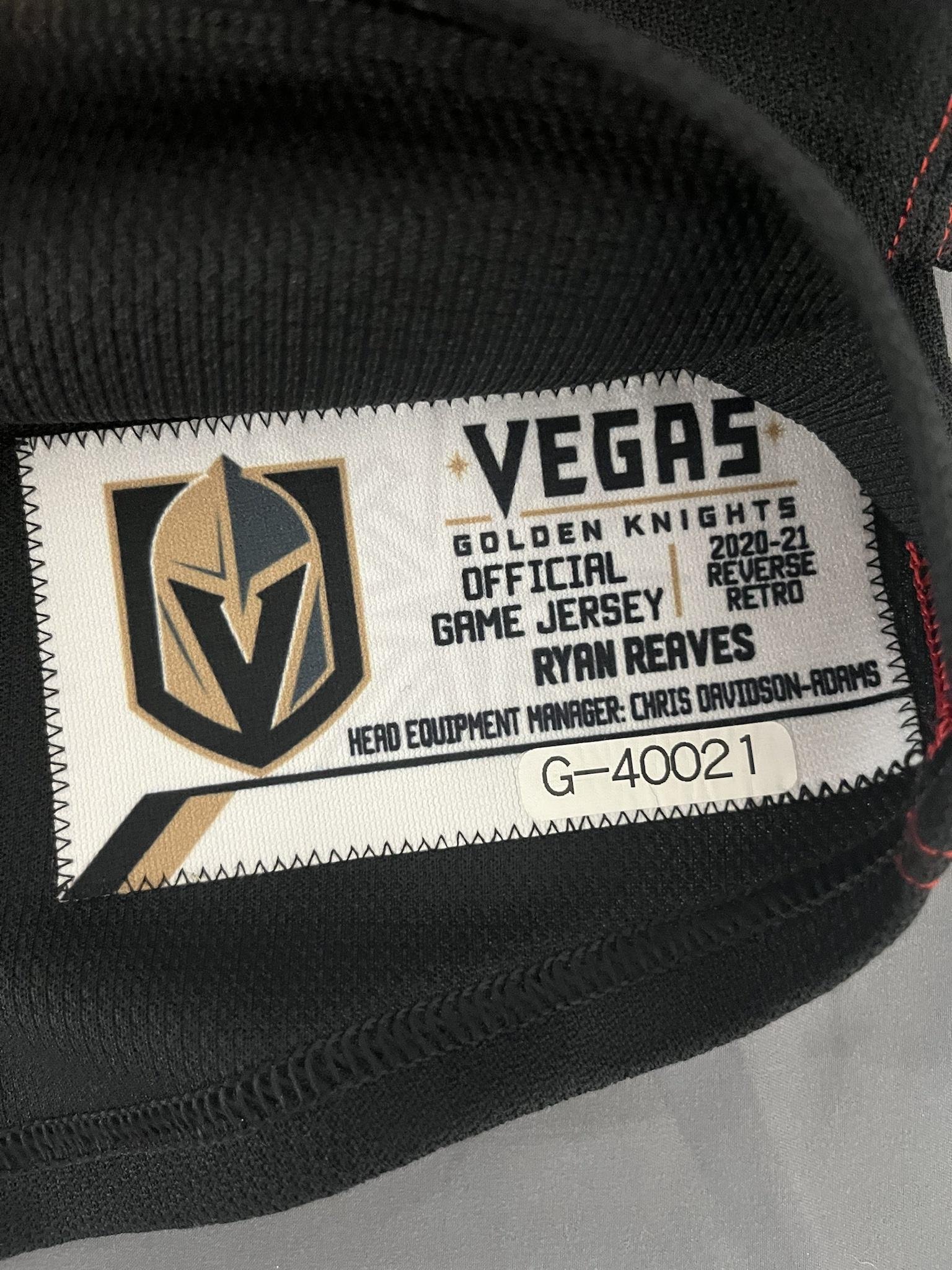 Ryan Reaves 2020-2021 Vegas Golden Knights Reverse Retro Set Game Worn  Jersey — Desert Hockey Threads