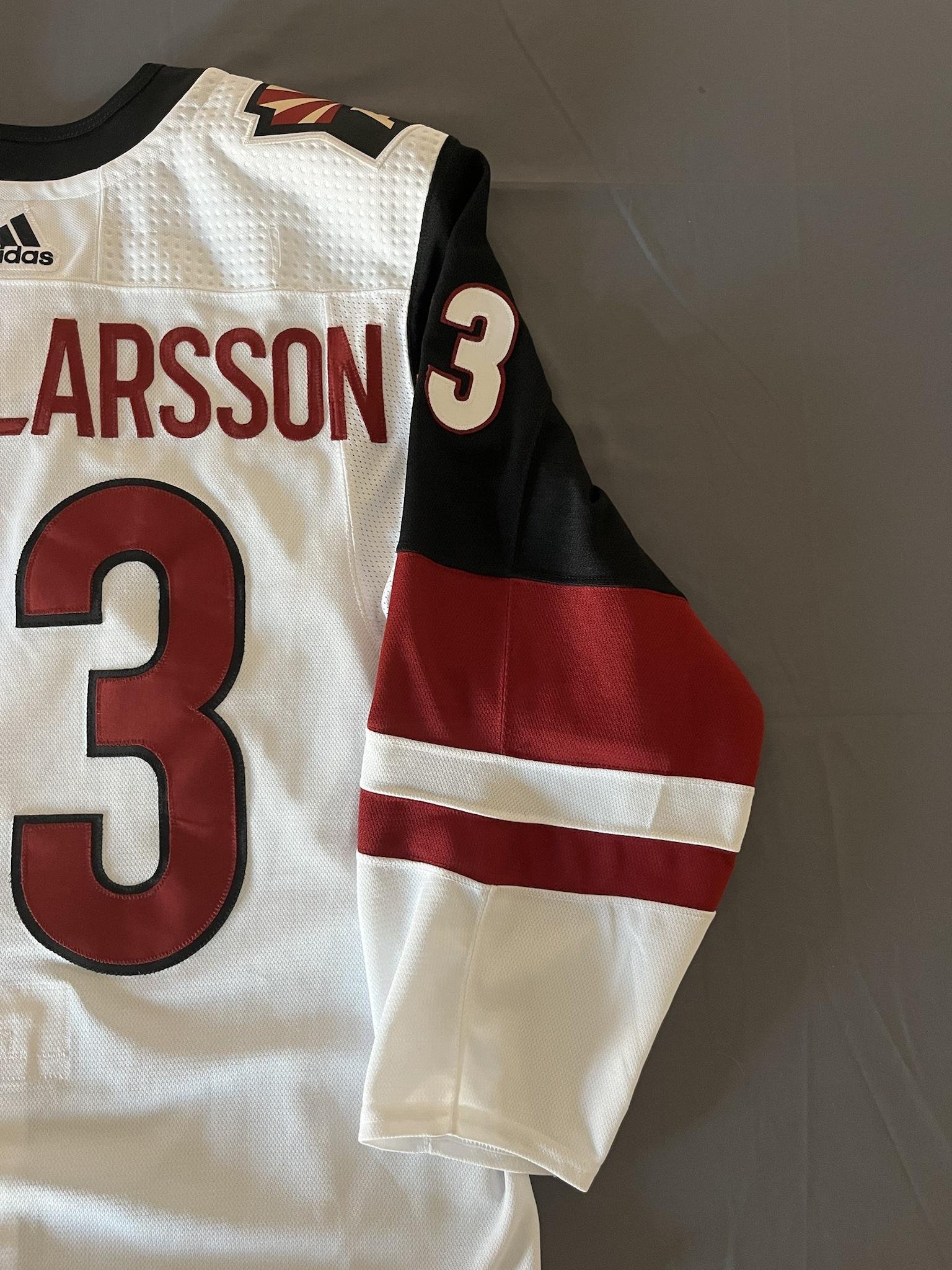 Oliver Ekman-Larsson 2020-2021 Arizona Coyotes White Set 2 Game Worn Jersey  — Desert Hockey Threads