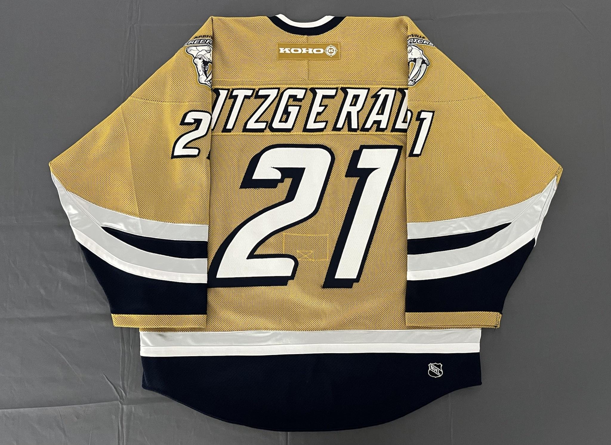 Tom Fitzgerald 1998-1999 Nashville Predators Inaugural White Set Game Worn  Jersey — Desert Hockey Threads
