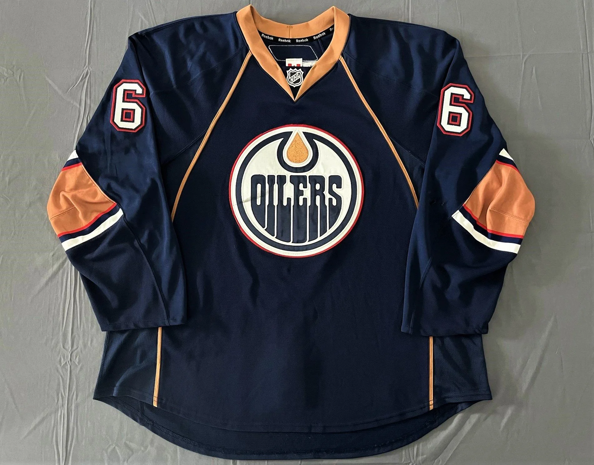 Jersey Roddect Ryan Whitney 2009-2010 Edmonton Oilers Navy Set 2 Game Worn Jersey ...