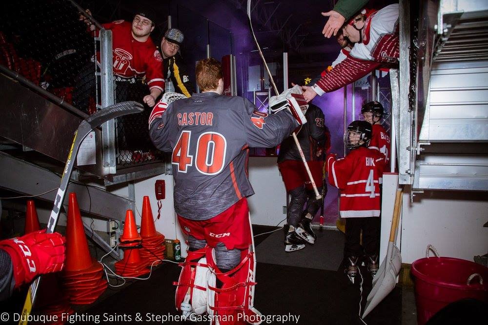 Jaxon Castor 2016-2017 Dubuque Fighting Saints DYHA Night Game Worn Jersey  — Desert Hockey Threads