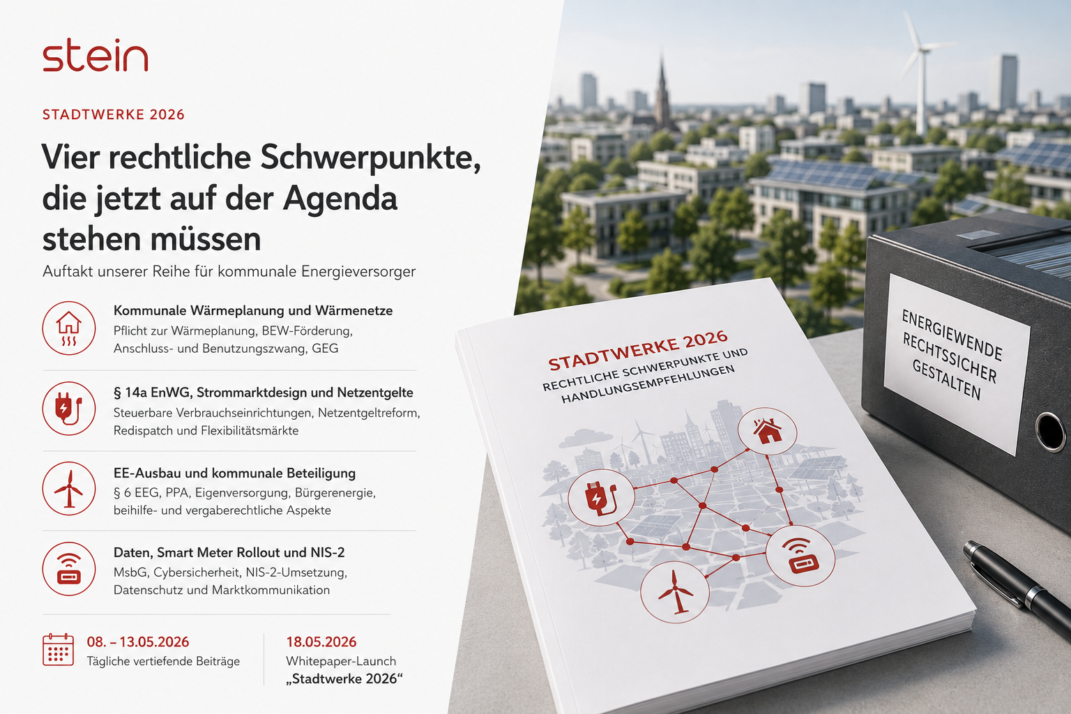 Stadtwerke 2026: Vier rechtliche Schwerpunkte, die jetzt auf der Agenda stehen müssen