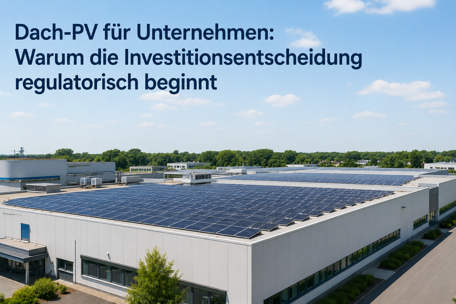 Dach-PV für Unternehmen: Warum die Investitionsentscheidung regulatorisch beginnt