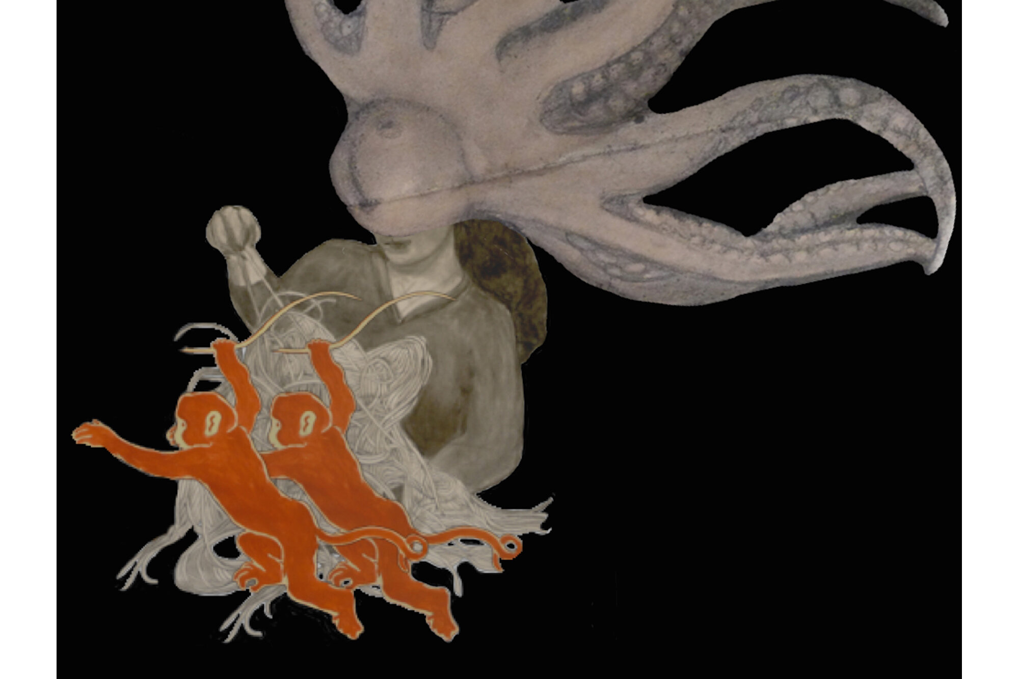  Meredith Tromble,  Dream Vortex: Korana’s Dream with Monkeys , 2017, digital print of image capture from interactive installation for 3D viewer, 21” x 28”    