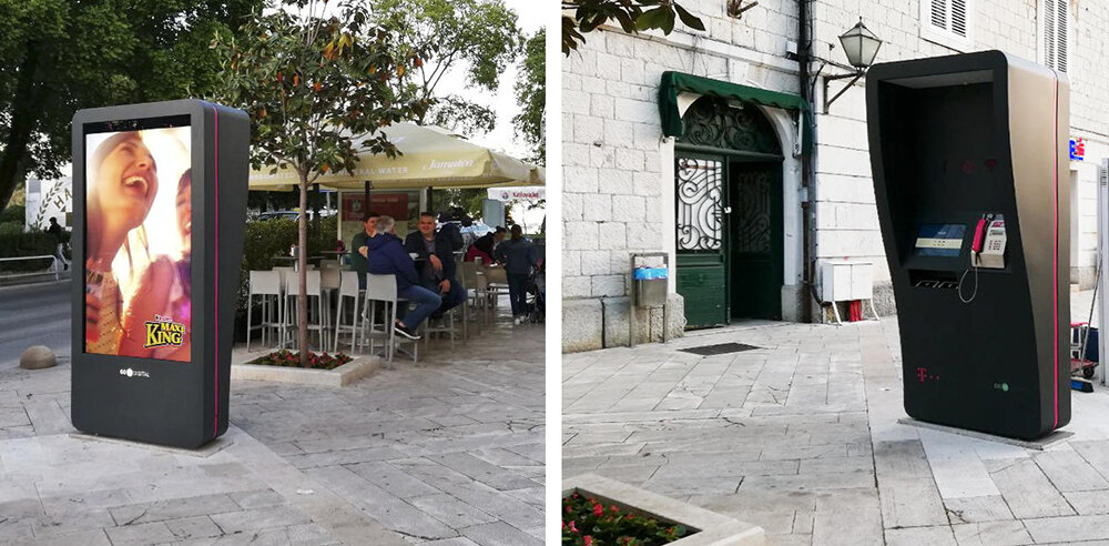 Modern Digital Phone Booth In Unesco Protected Town Infinitus