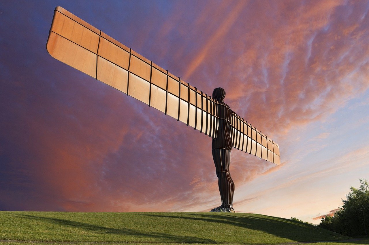  The Angel of the North a contemporary sculpture from corten steel by Antony Gormley, located in England. 