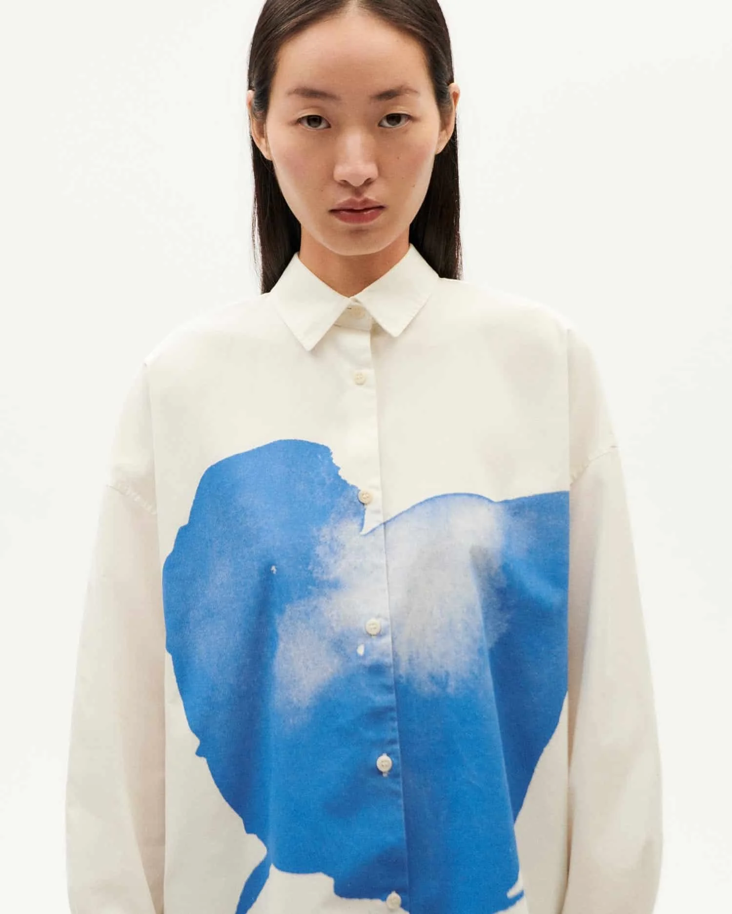 thinking mu Weiße Bluse flower Juana