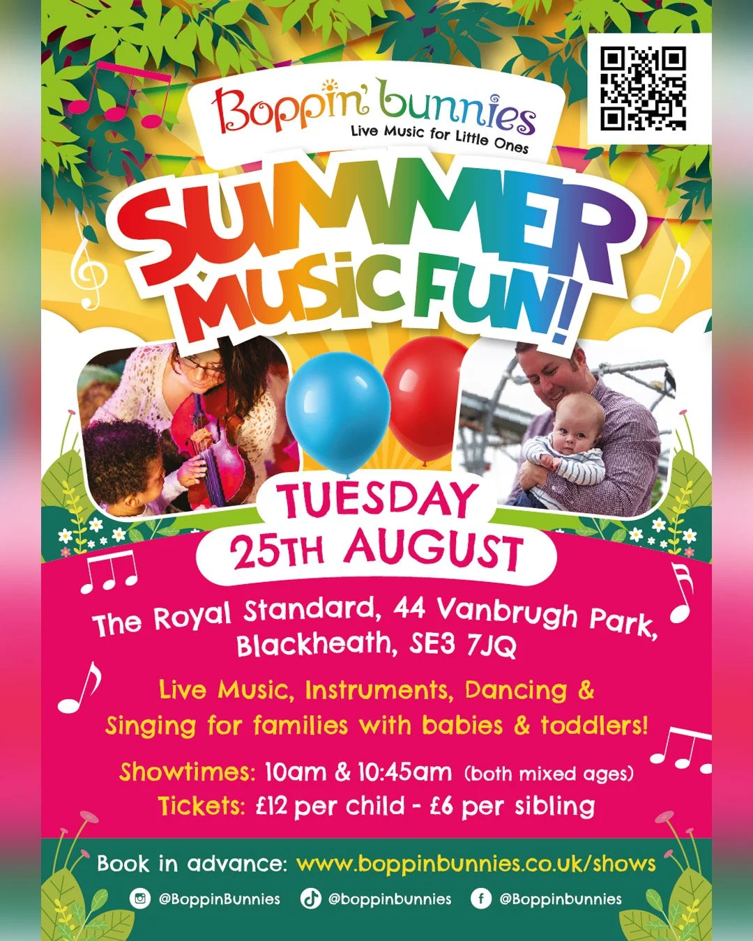 Boppin' Bunnies Summer Interactive Music Fun - Royal Standard, Blackheath - Tuesday 25th August