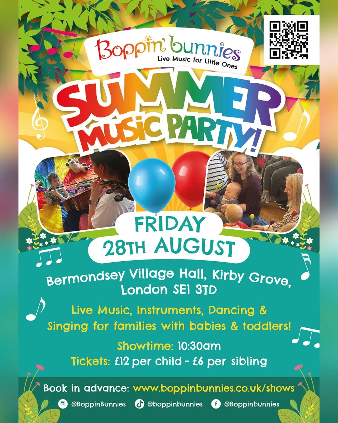 Boppin' Bunnies Summer Interactive Music Fun - Bermondsey Village Hall, Bermondsey - Friday 28th August