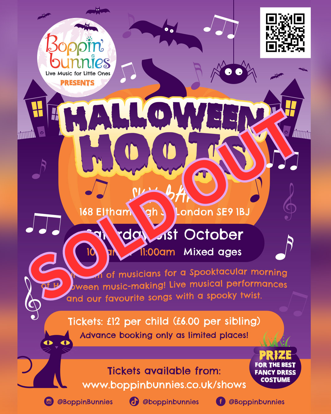 SOLD OUT! Boppin' Bunnies Halloween Hoots, ​Sky Bar - Saturday 31st October