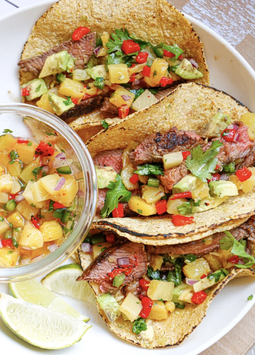 Steak Tacos with Pineapple Salsa