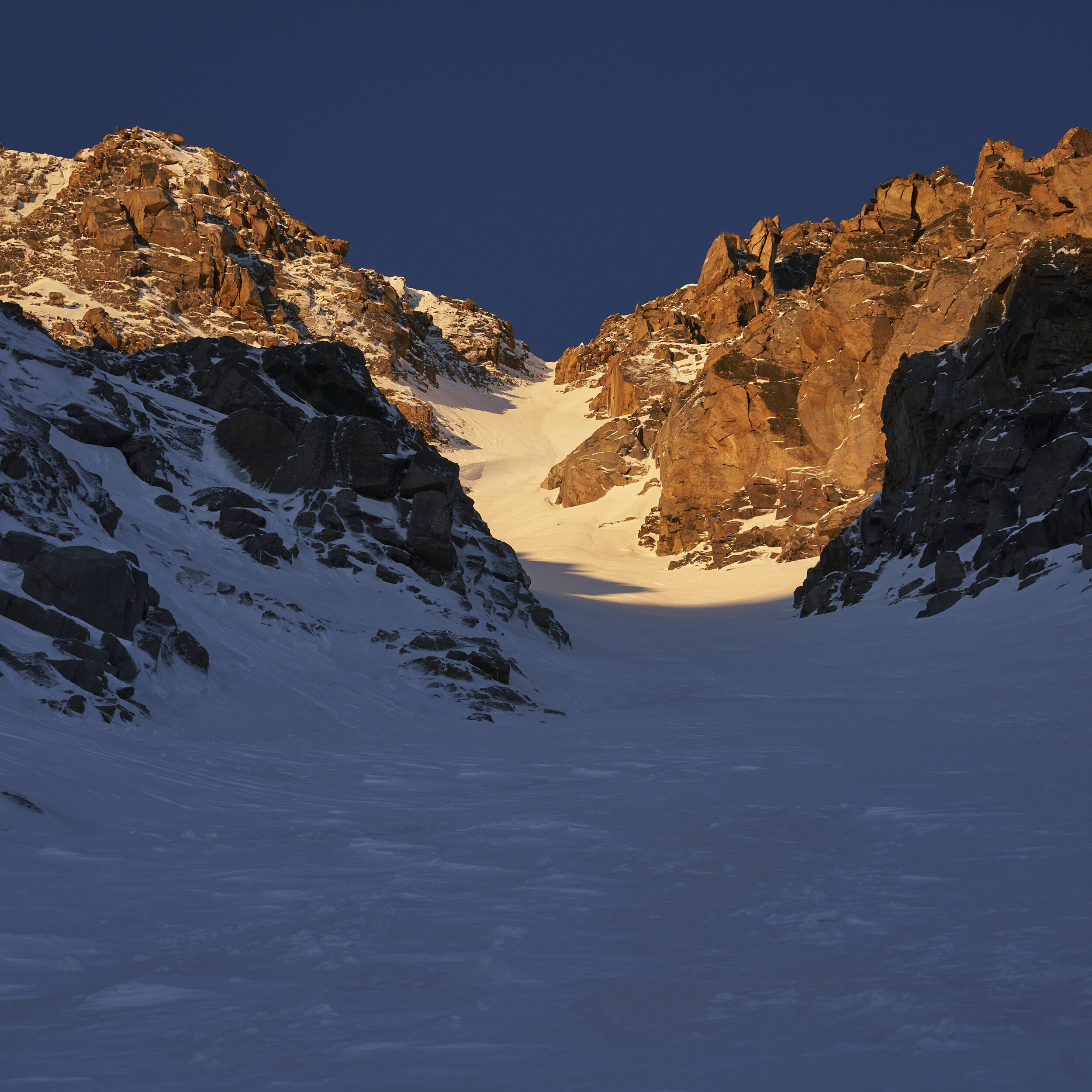 Morning light on the North Couloir