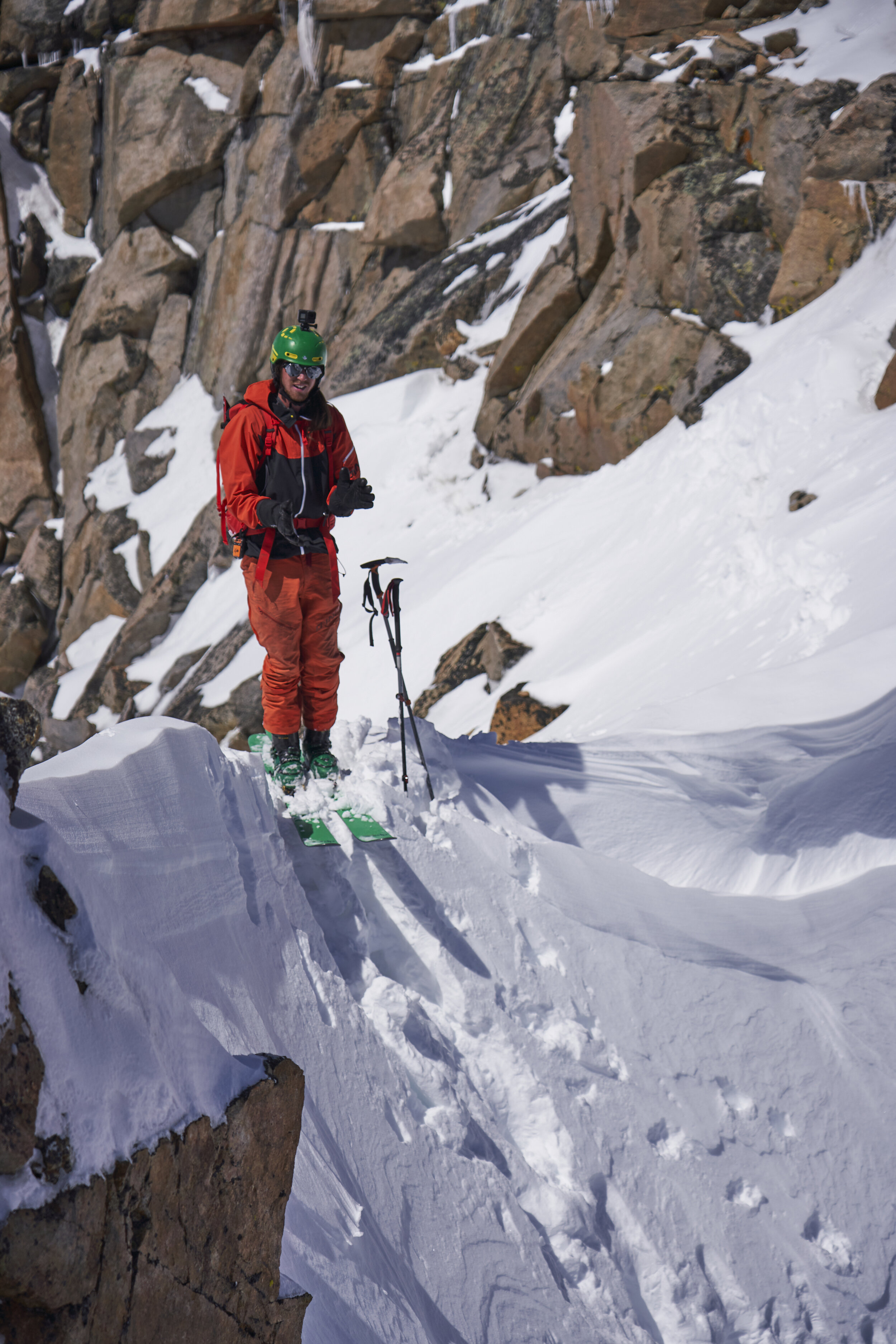 Dropping into the North Couloir of Whitetail