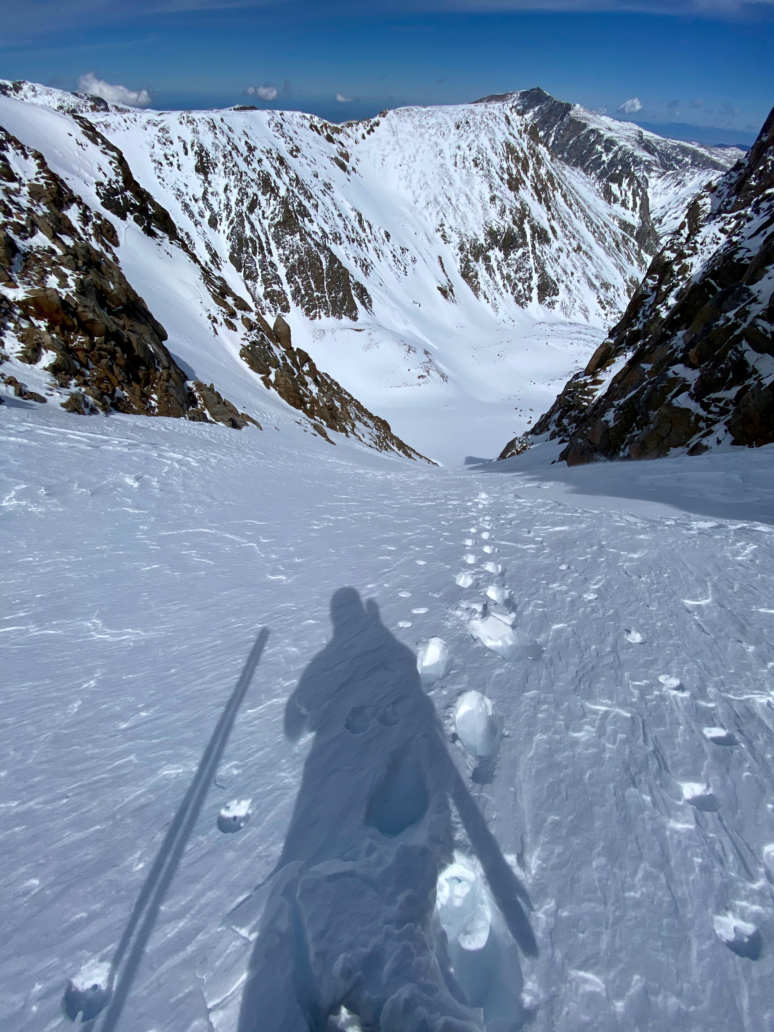 Booting up the East Gully of Castle Peak