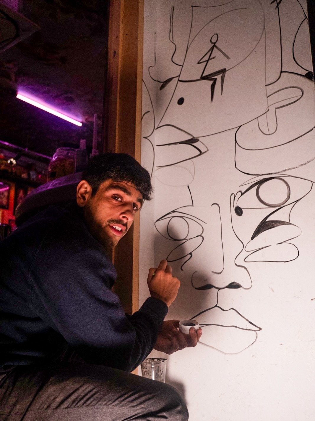 Our resident artist @anmarmirza_ has finally taken a break from pestering our bar staff to pick up the paintbrush!

He&rsquo;s in the midst of creating some wicked new illustrations in the building. Check out some of the work in progress 👀 

Bonus p