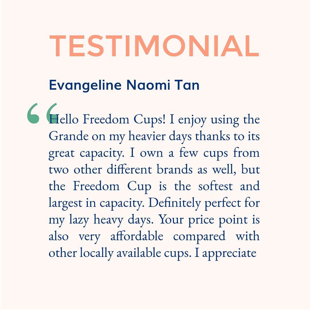 thanks Evangeline for your kind words! 

ladies, make the swap today at www.freedomcups.org🙌🏾