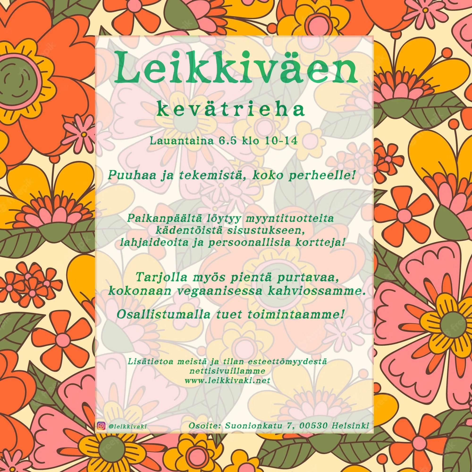 Leikkiväen kevätrieha Kalliossa lauantaina 6.5.