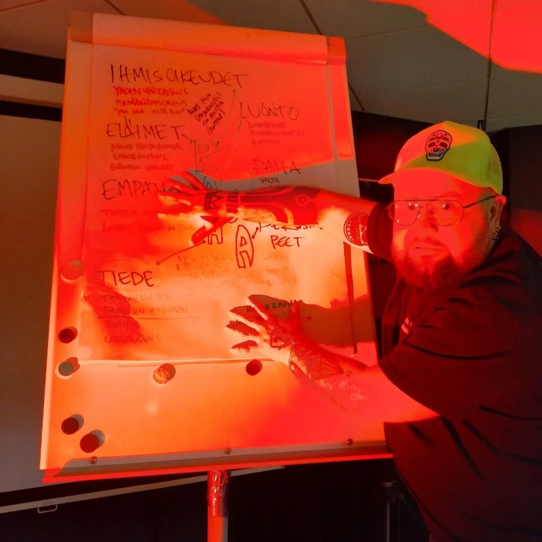 Taide + aktivismi = 🔥 Artivismi.

Leikkiv&auml;en Malmin ryhm&auml;ss&auml; on k&auml;ynniss&auml; kuuden kerran yhteisty&ouml;, jossa vierailevana vision&auml;&auml;rin&auml; toimii Maru Hietala. H&auml;n tuo projektiin potkua Lasten ja nuorten s&a