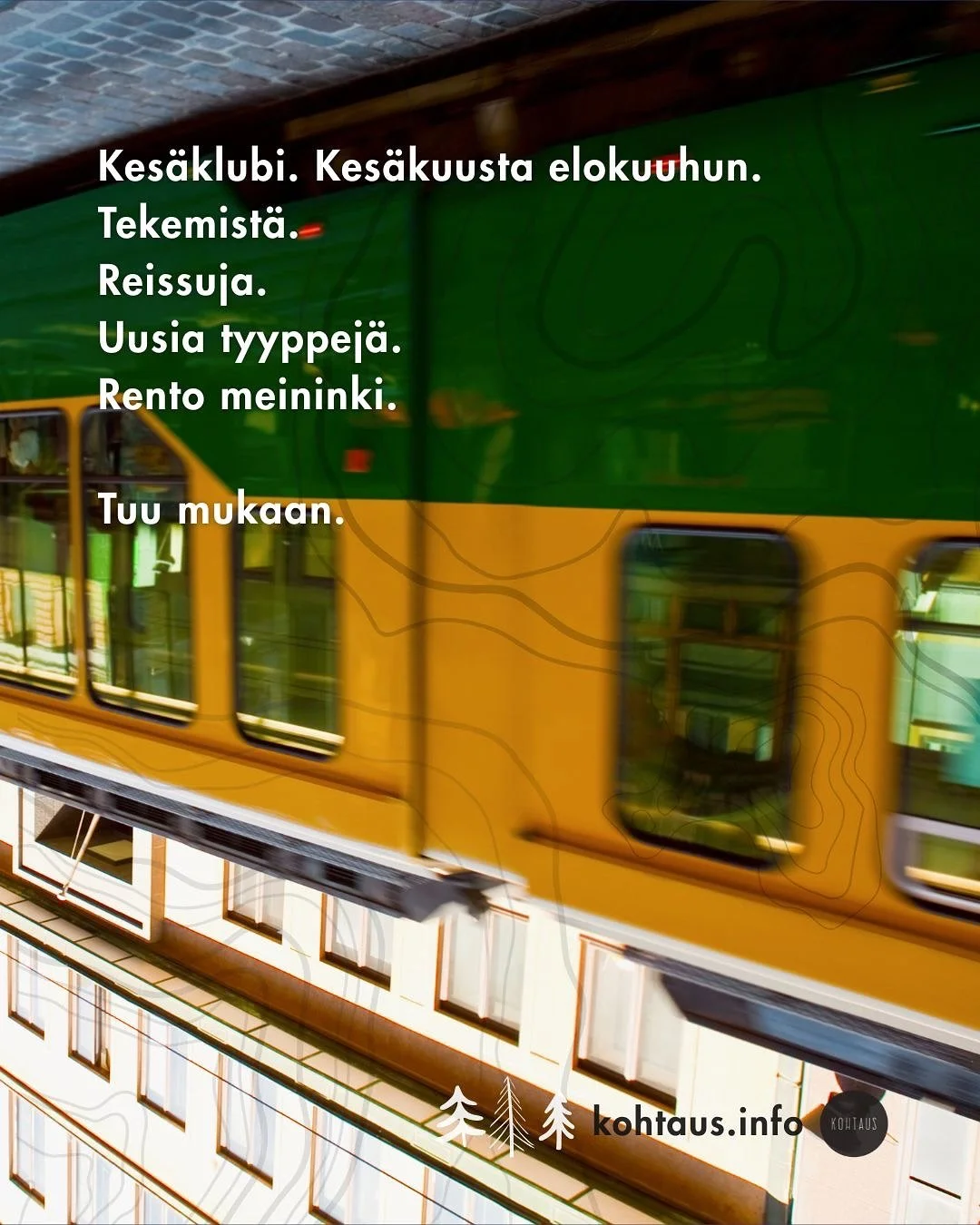 Kes&auml;klubi 2026 tulee taas! ☀️

Etsitk&ouml; tekemist&auml; kes&auml;lle ja porukkaa ymp&auml;rille?

Kes&auml;klubi on tulossa taas ja kes&auml;p&auml;iv&auml;t t&auml;yttyv&auml;t luovasta yhdess&auml; tekemisest&auml;, reissuista ja rennosta h
