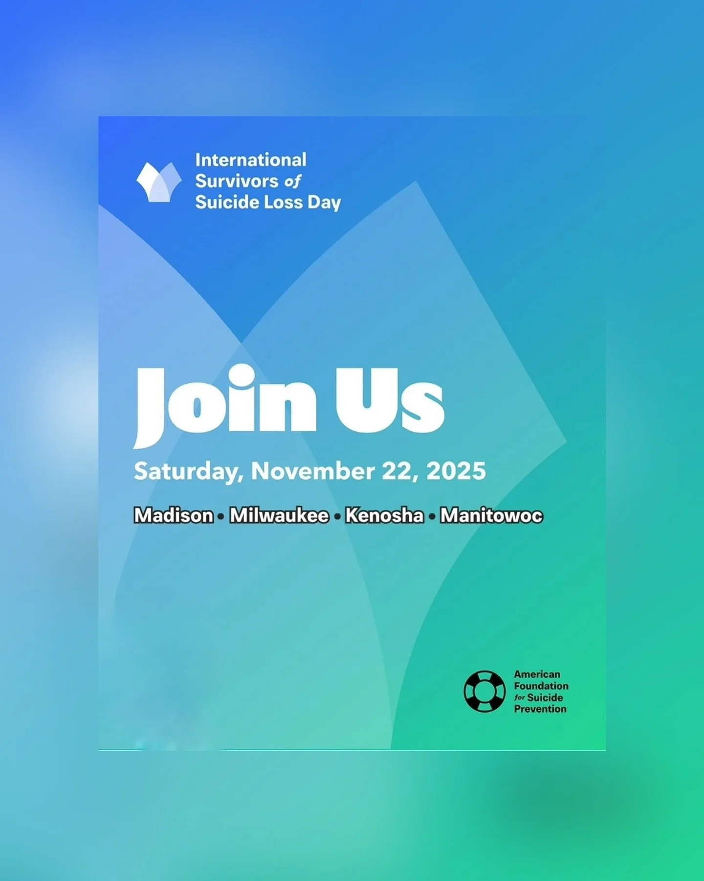 Tonight I met with some folks from a few wonderful local agencies ​(@safe.communities_ , @journeymhcwi and @afspwichapter ) to solidify the details for this upcoming event that I have the honor of playing a small role in, November 22, 10am-2pm. 

It&