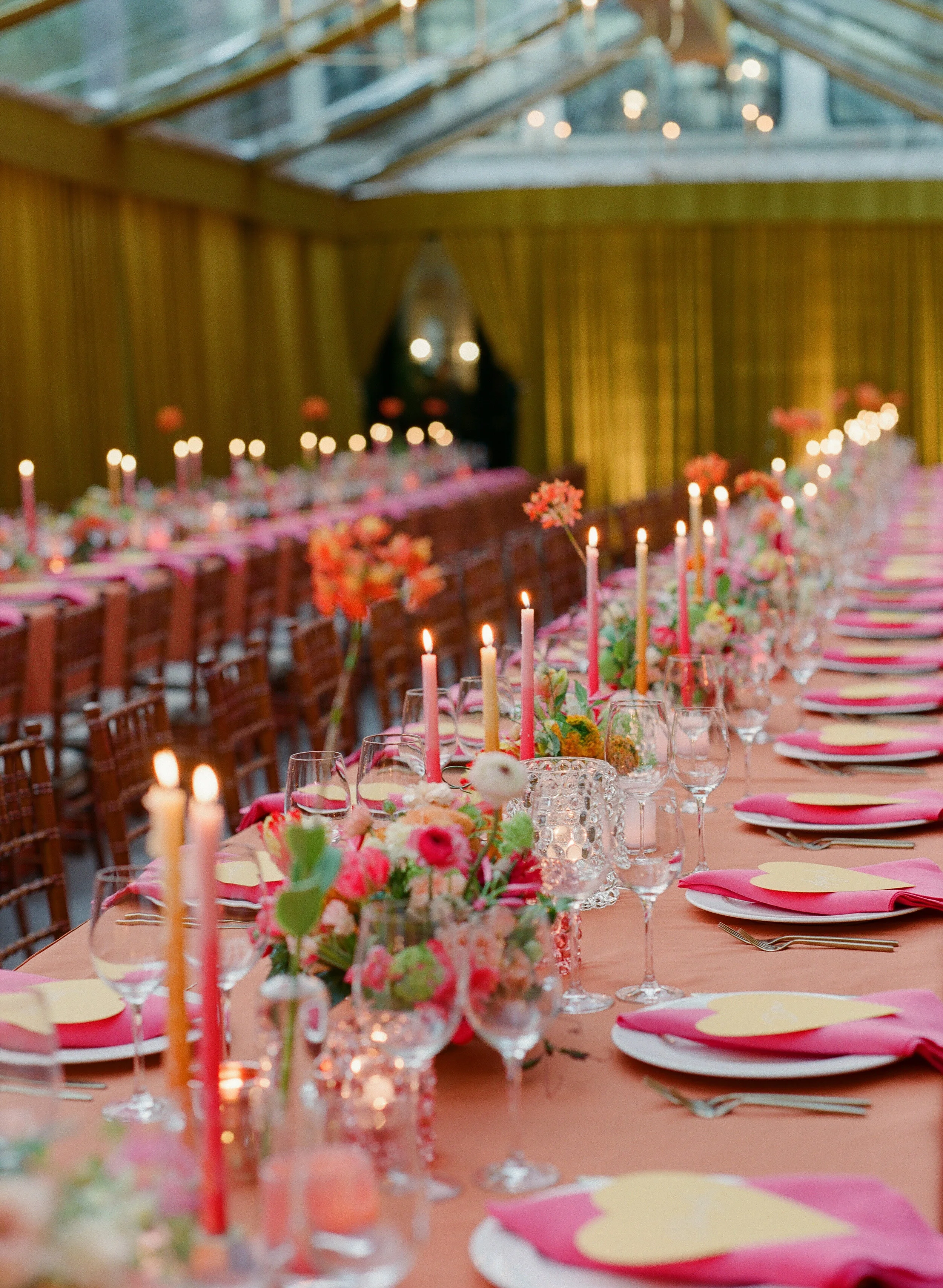 Colorful Reception Table at Cannon Green