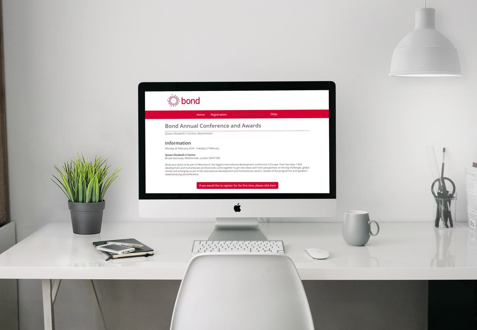 desktop computer with online event registration form created by Event Connections