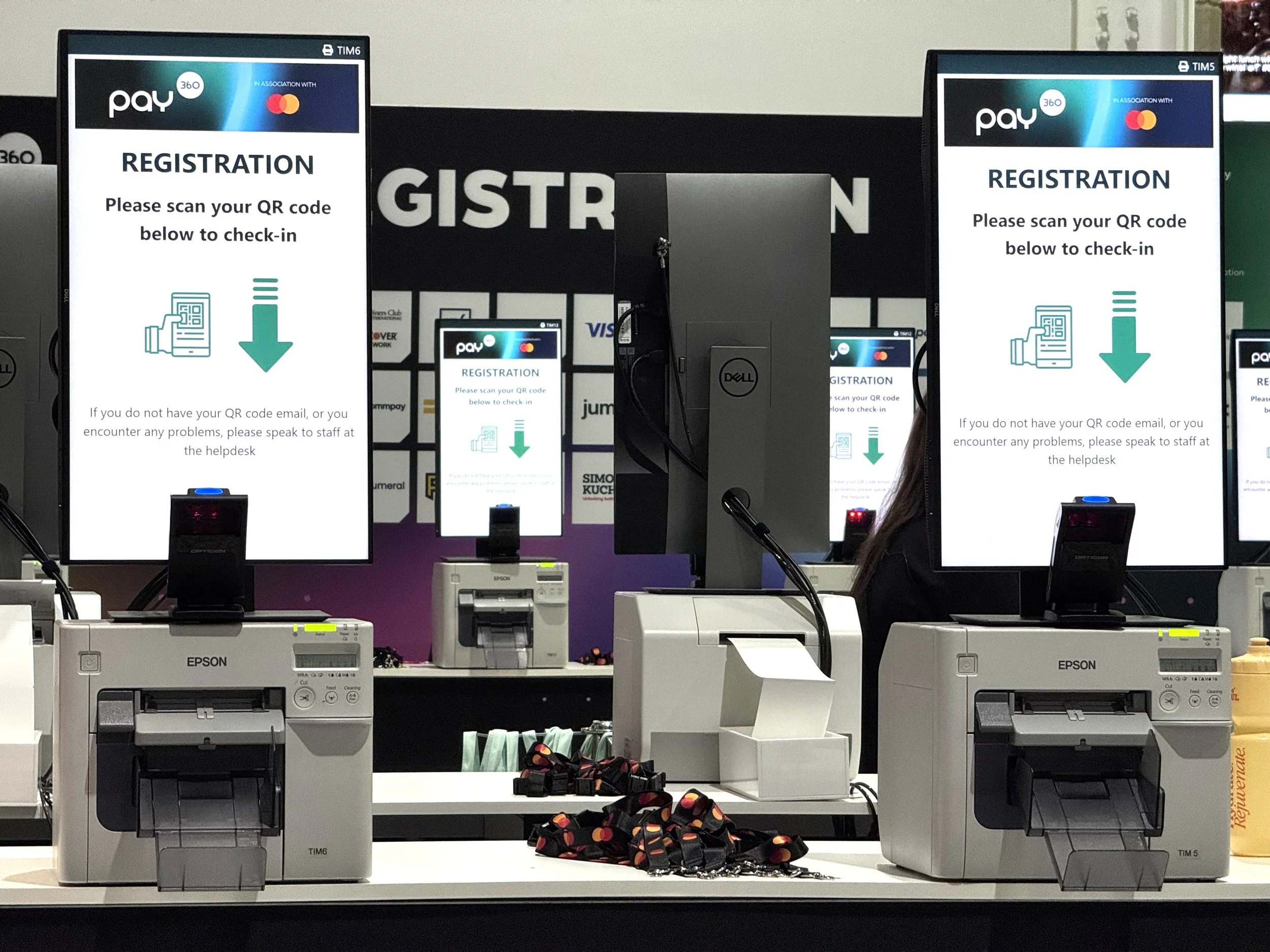 Badge Printing Kiosks with QR code scanner for easy registration