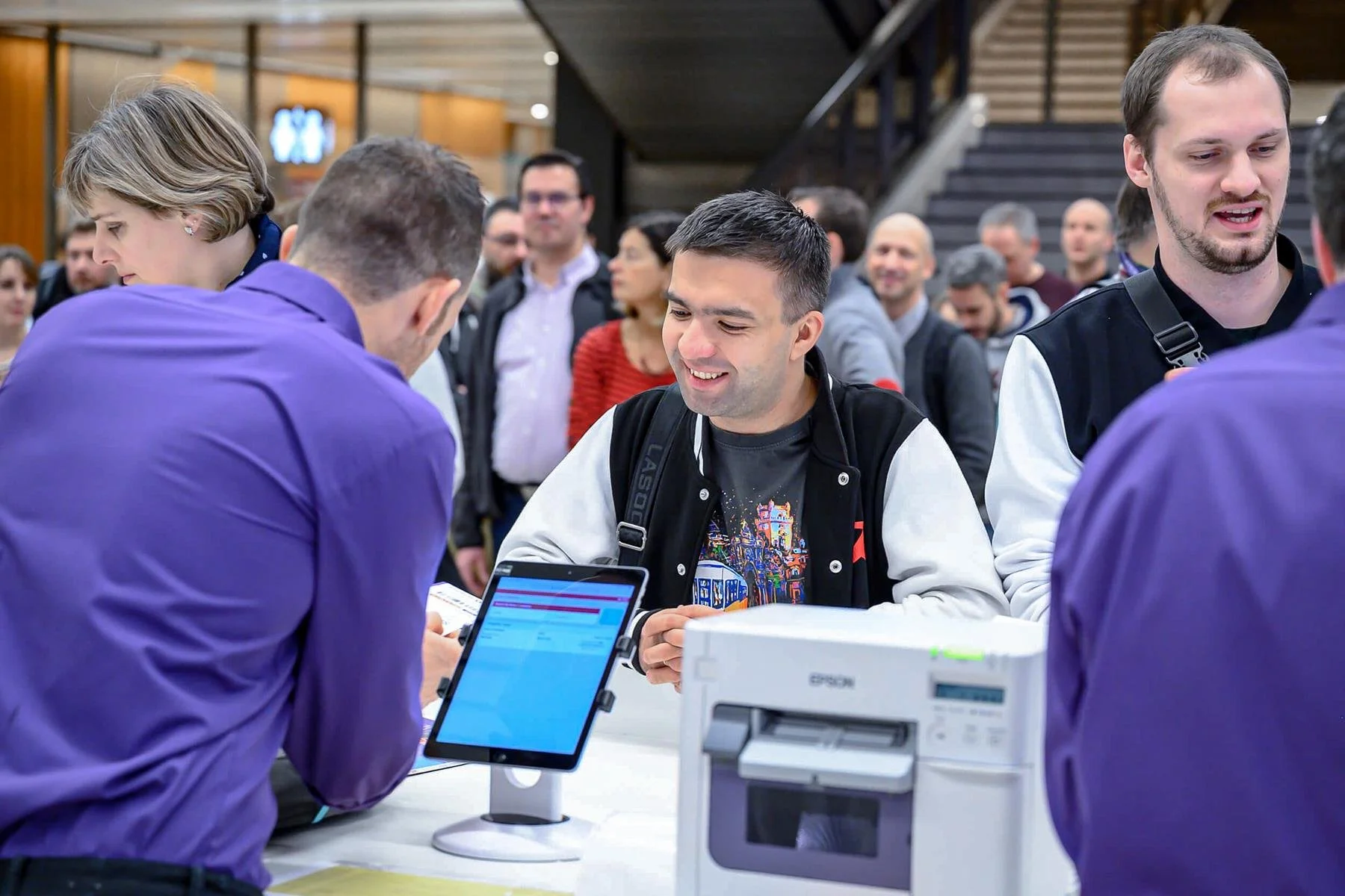 an attendee checking into an event using the onsite system provided by Event Connections