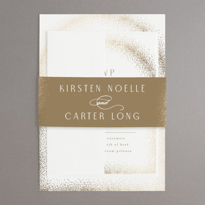 Glitter Arch Foil-Pressed Wedding Invitation