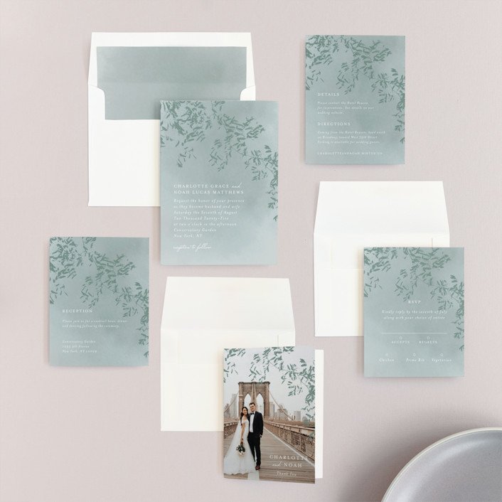 Cascading Vine Wedding Invitation