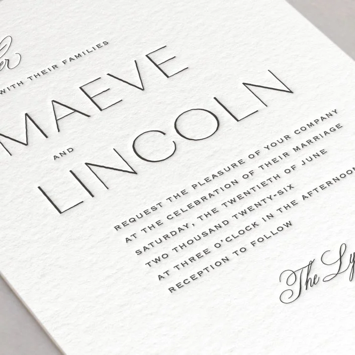 So In Love Letterpress Wedding Invitation 